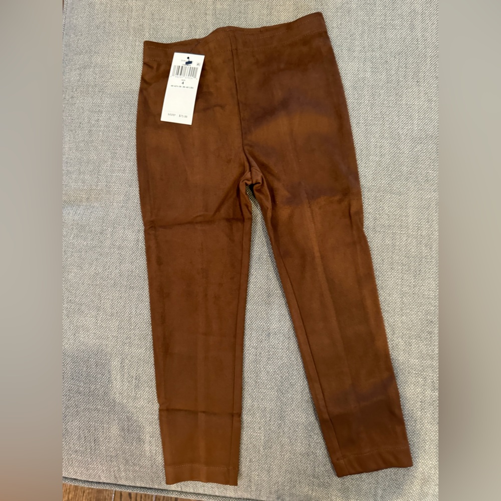 Ralph Lauren kids suede pants color cinnamon/ brown. Size 4T